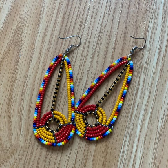 Ankara Beaded Earrings - Picture 15 of 16